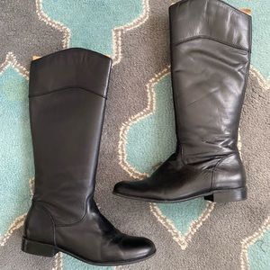 Ciao Bella Tall Black Leather Boots 10 Synthetic Lined Water Resistant VGUC